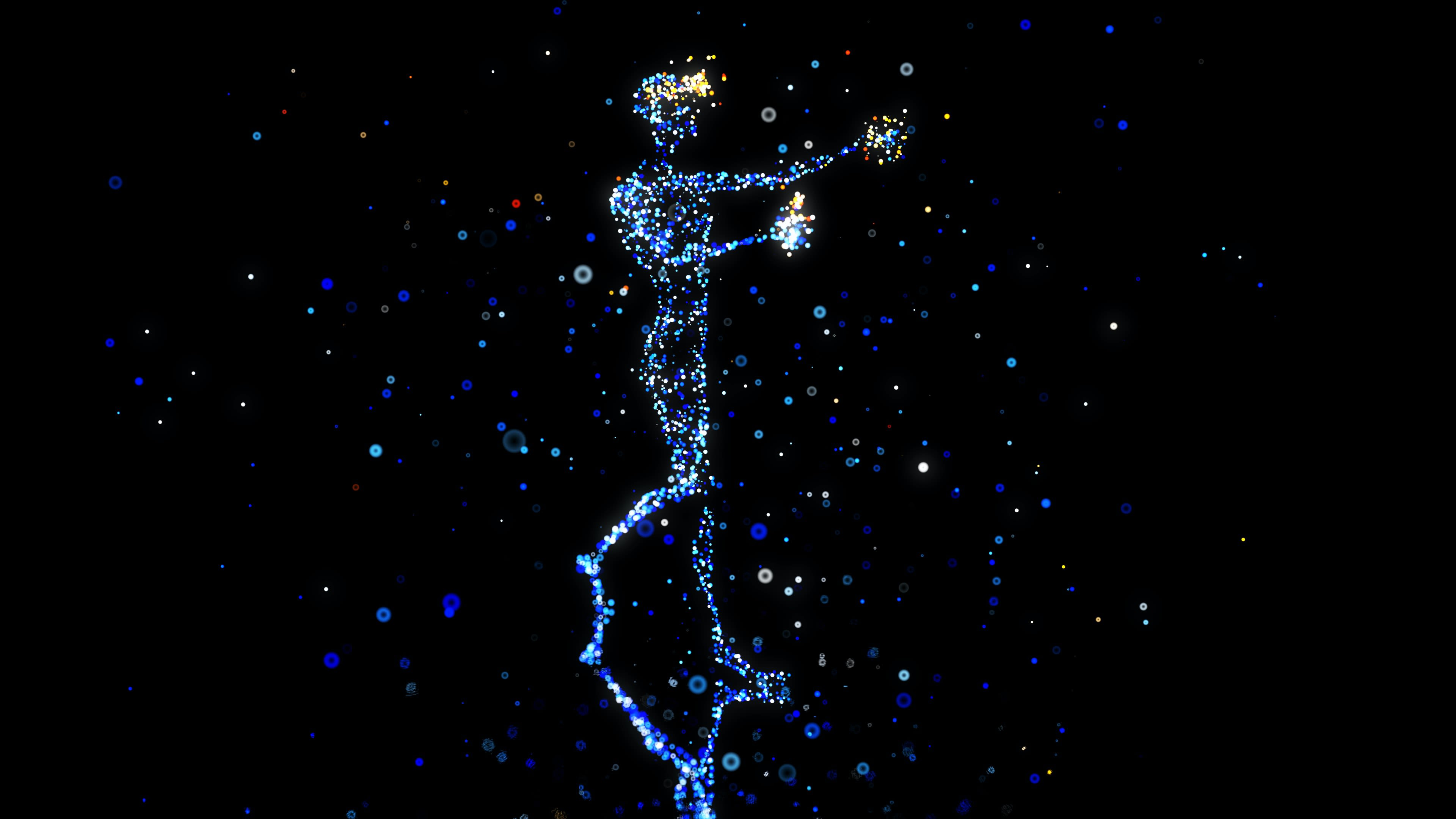 a person standing in the air with a star in their hand