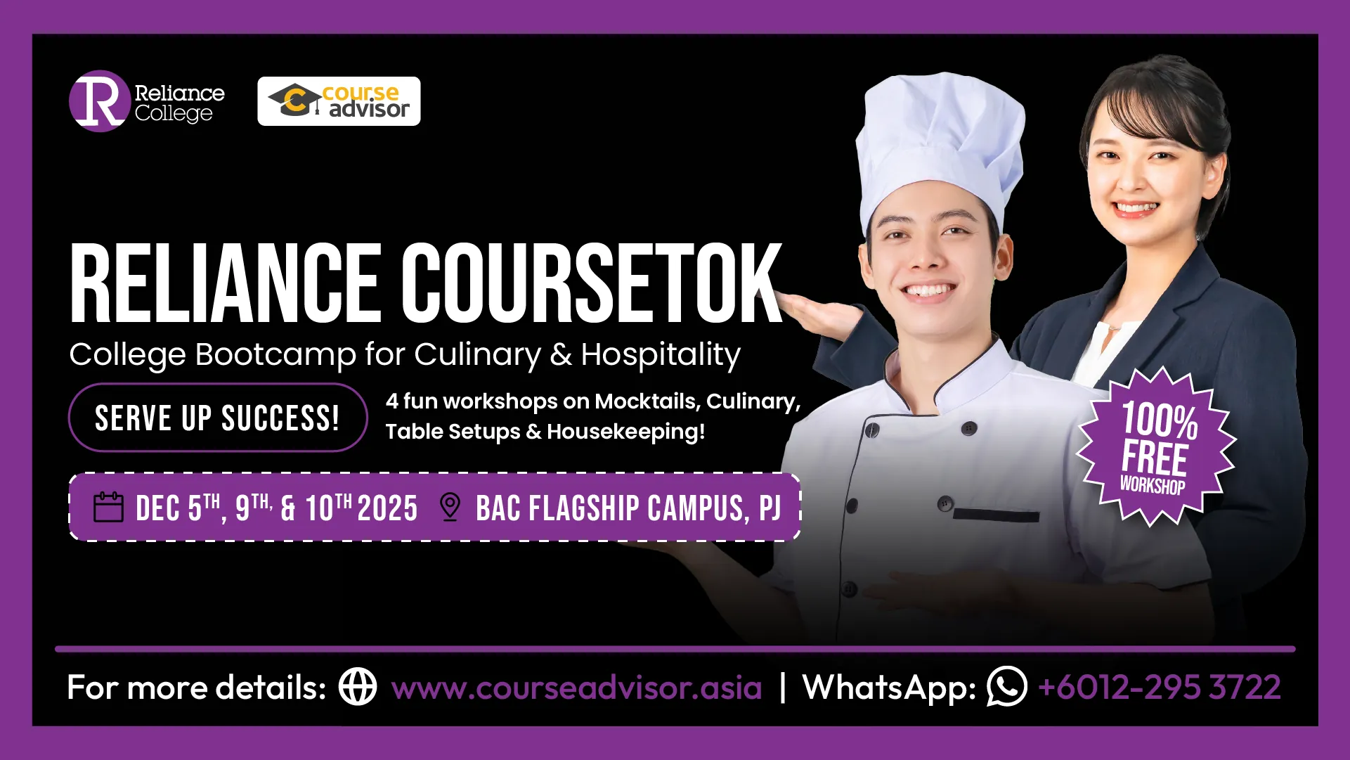 Reliance CourseTok: College Bootcamp for Culinary & Hospitality